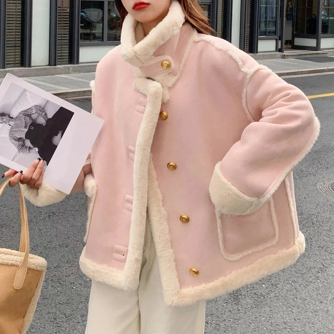 Pink Sherpa Cashmere Jacket