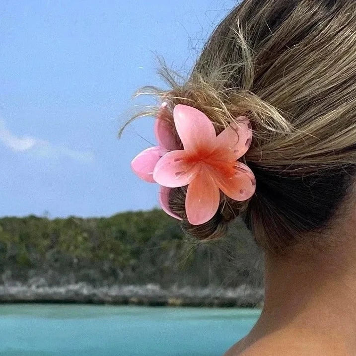 Hawaiian Flower Hair Claw Clip