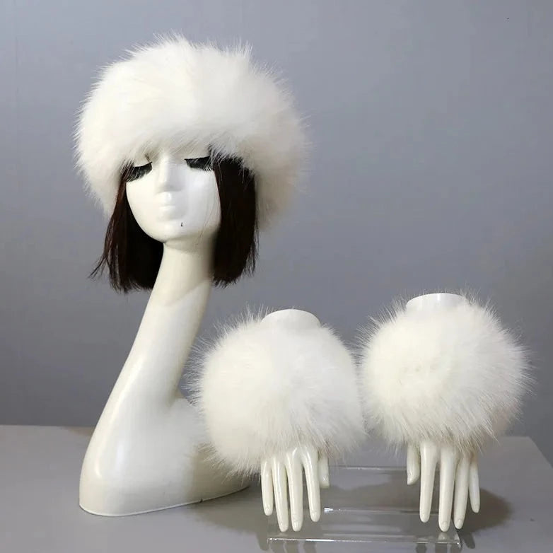 Faux Fur Headband/Cuff Set