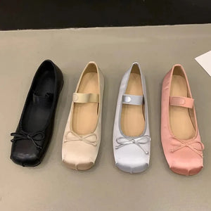 Bow Ballet Strap Loafers