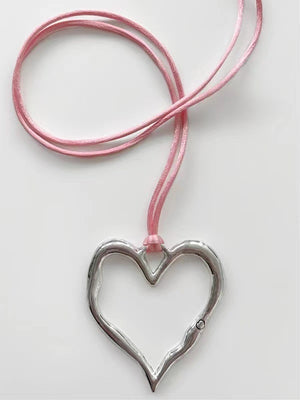 Hollow Silver Heart Necklace