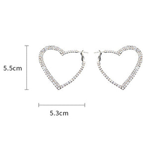 Silver Heart Hoop Earrings