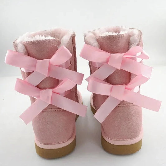 Double Bow Snow Fur Boots Uggz