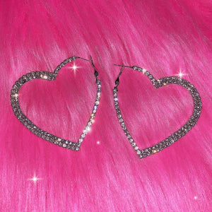 Silver Heart Hoop Earrings