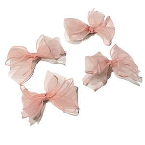 Braided Mesh Hair Bow Hairpin Clip