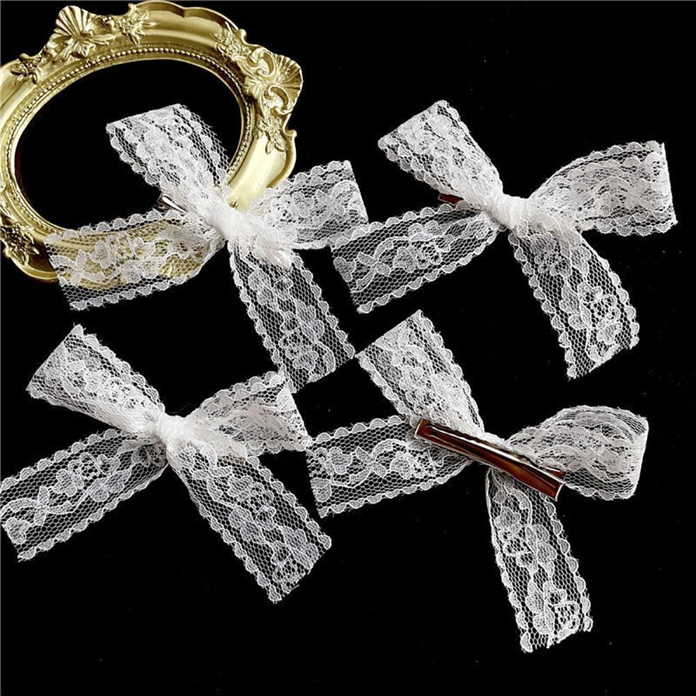 Lace Mini Bow Hair Tie Clips